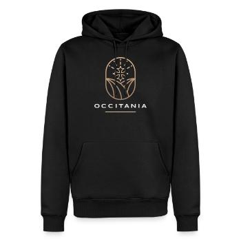 Occitania, Croix Occitanie, Cadeau Sud - Sweat à capuche Premium bio Homme - noir - Devant - Nico (187cm)
