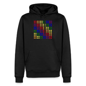 gay polka dots rainbow queer pride - Sweat à capuche Premium bio Homme - noir - Devant - Nico (187cm)