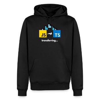 Transfert de Javascript à Typescript - Sweat à capuche Premium bio Homme - noir - Devant - Nico (187cm)