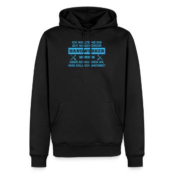 Ich wollte nie ein gut aussehender handwerker - Männer Premium Bio Hoodie - Schwarz - Vorne - Nico (187cm)