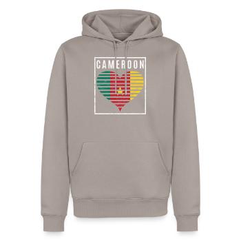 Cameroon - Men’s Premium Organic Hoodie - taupe - Front - Nico (187cm)
