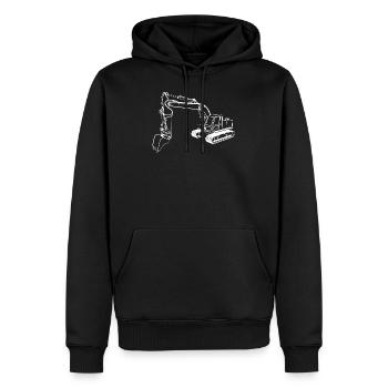 Bagger Silhouette Geschenk Baggerfahrer - Männer Premium Bio Hoodie - Schwarz - Vorne - Nico (187cm)