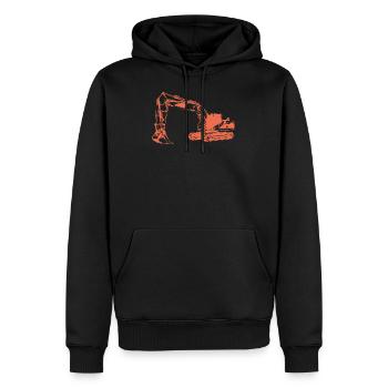 Exkavator Silhouette Geschenk Baggerfahrer - Männer Premium Bio Hoodie - Schwarz - Vorne - Nico (187cm)