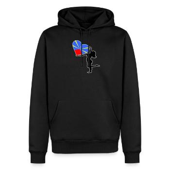 Silhouette Frau Herz Farbe Flagge La Réunion - Männer Premium Bio Hoodie - Schwarz - Vorne - Nico (187cm)