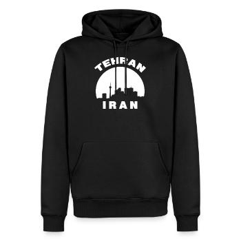 Tehran Iran Silhouette Cadeau - Sweat à capuche Premium bio Homme - noir - Devant - Nico (187cm)