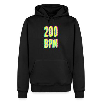 techno rave bpm dj festival electro hardstyle - Männer Premium Bio Hoodie - Schwarz - Vorne - Nico (187cm)