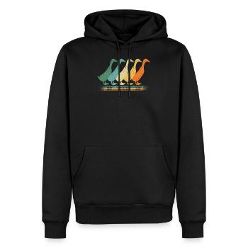 Silhouette Cadeau Canard Running Duck Propriétaire - Sweat à capuche Premium bio Homme - noir - Devant - Nico (187cm)