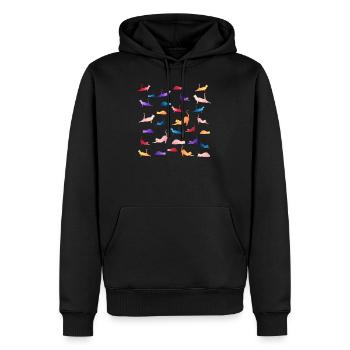 Cats Yoga Catmania - Men’s Premium Organic Hoodie - black - Front - Nico (187cm)