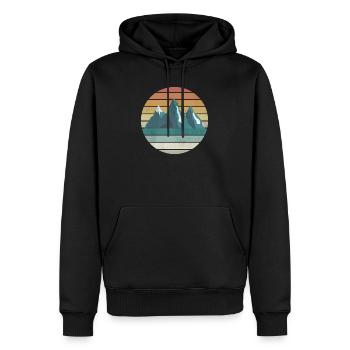 Mountains Longing Vintage - Men’s Premium Organic Hoodie - black - Front - Nico (187cm)