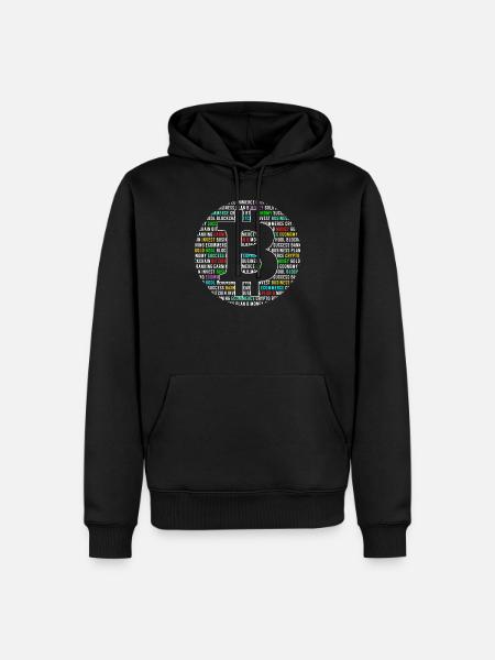 Bitcoin BTC - Sweat à capuche Premium bio Homme - noir