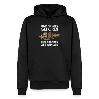 Fauler Faulenzer Relax Faultier Spruch Arbeit - Männer Premium Bio Hoodie - Schwarz - Vorne - Nico (187cm)