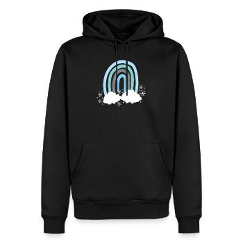 Blau Winter freundlicher Regenbogen - Männer Premium Bio Hoodie - Schwarz - Vorne - Nico (187cm)