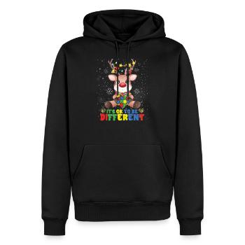 C’est ok To Be Different Reindeer Autism - Sweat à capuche Premium bio Homme - noir - Devant - Nico (187cm)