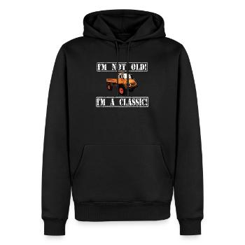 Je ne suis pas vieux - Je suis un classique / Unimog - Sweat à capuche Premium bio Homme - noir - Devant - Nico (187cm)