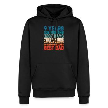 9 Jahre Bester Papa Vater Monate Spruch Geschenk - Männer Premium Bio Hoodie - Schwarz - Vorne - Nico (187cm)