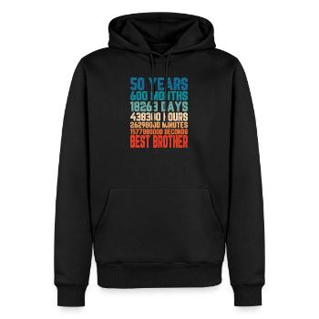 50 ans Meilleur Frère Frère Mois Dire Cadeau - Sweat à capuche Premium bio Homme - noir - Devant - Nico (187cm)