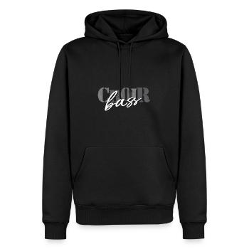 Chorale - Chanteuse basse - Sweat à capuche Premium bio Homme - noir - Devant - Nico (187cm)