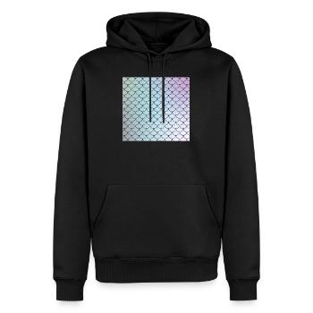 Watercolor Fish Scales Pattern - Men’s Premium Organic Hoodie - black - Front - Nico (187cm)