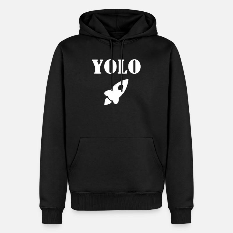 Yolo - Männer Premium Bio Hoodie - Schwarz