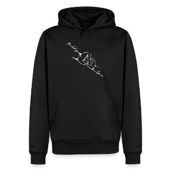 Father Child Matching Punch Fist Bump - Men’s Premium Organic Hoodie - black - Front - Nico (187cm)