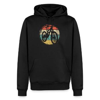 Rayures Décisif Rétro Cycle - Sweat à capuche Premium bio Homme - noir - Devant - Nico (187cm)