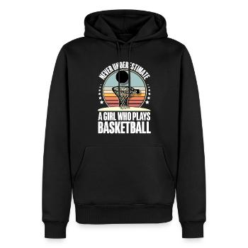 Basketball Basketballerin Frauen - Männer Premium Bio Hoodie - Schwarz - Vorne - Nico (187cm)