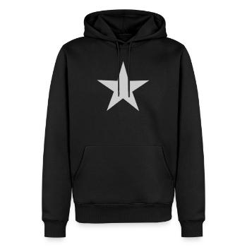 STERN. STERNE. STERN. FEST. JAHRESTAG. WEIHNACHTEN - Männer Premium Bio Hoodie - Schwarz - Vorne - Nico (187cm)