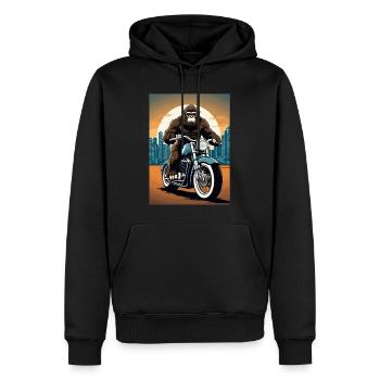 Gorilla Biker - Männer Premium Bio Hoodie - Schwarz - Vorne - Nico (187cm)