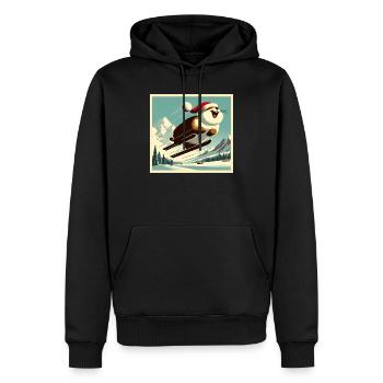 Marmotte Ski Vintage - Sweat à capuche Premium bio Homme - noir - Devant - Nico (187cm)