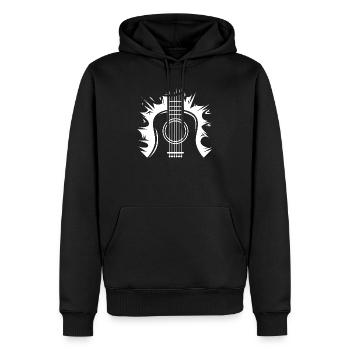 Gitarre Explosion Logo Gitarrist Musiker Symbol - Männer Premium Bio Hoodie - Schwarz - Vorne - Nico (187cm)