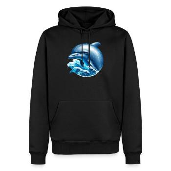 Delfin - Männer Premium Bio Hoodie - Schwarz - Vorne - Nico (187cm)