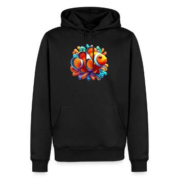 Poisson-clown - Sweat à capuche Premium bio Homme - noir - Devant - Nico (187cm)