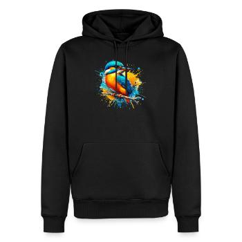 Martin-pêcheur - Sweat à capuche Premium bio Homme - noir - Devant - Nico (187cm)