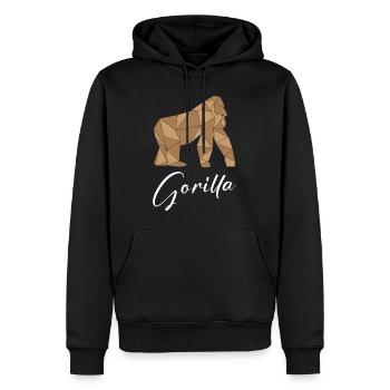 Gorille - Sweat à capuche Premium bio Homme - noir - Devant - Nico (187cm)