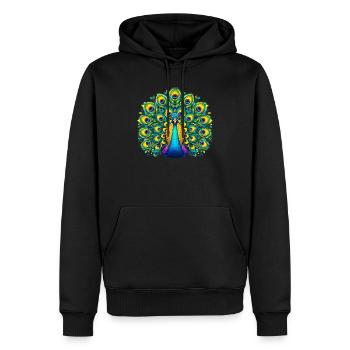Paon - Sweat à capuche Premium bio Homme - noir - Devant - Nico (187cm)