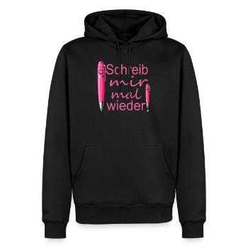 Brieffreundschaft - Männer Premium Bio Hoodie - Schwarz - Vorne - Nico (187cm)