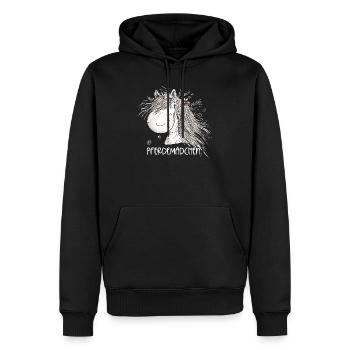 Horse Girl Pferdemädchen Pferde Cartoon - Männer Premium Bio Hoodie - Schwarz - Vorne - Nico (187cm)