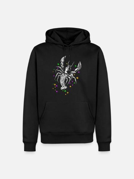 Mardi Gras HummerLanguste mit Beads - Männer Premium Bio Hoodie - Schwarz