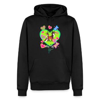 Renard rétro Renards Vintage des années 80 des années 90 Renarde - Sweat à capuche Premium bio Homme - noir - Devant - Nico (187cm)