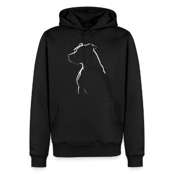 Pitbull Silhouett - Sweat à capuche Premium bio Homme - noir - Devant - Nico (187cm)