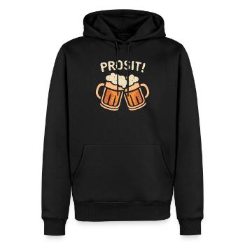 prosit Bier Fest - Biergläser Comic und Cartoon - Männer Premium Bio Hoodie - Schwarz - Vorne - Nico (187cm)