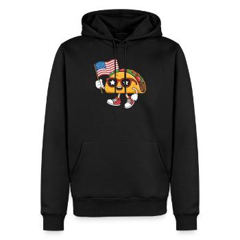 Jour de l’indépendance patriotique Kawaii Taco 4 - Sweat à capuche Premium bio Homme - noir - Devant - Nico (187cm)