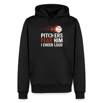 Boy Mom Baseball Proter Sohn Homerun Travel Team - Männer Premium Bio Hoodie - Schwarz - Vorne - Nico (187cm)