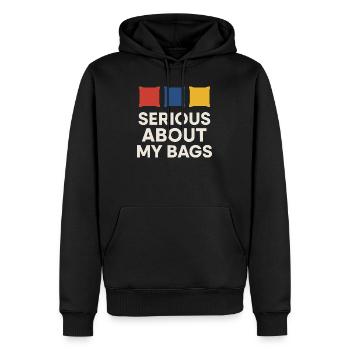 Cornhole Refere Offizielles Schiedsrichter - Männer Premium Bio Hoodie - Schwarz - Vorne - Nico (187cm)
