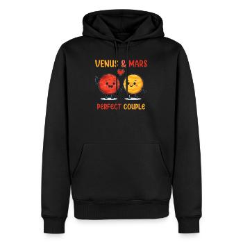 Venus & Mars Perfect Couple Love Design - Männer Premium Bio Hoodie - Schwarz - Vorne - Nico (187cm)