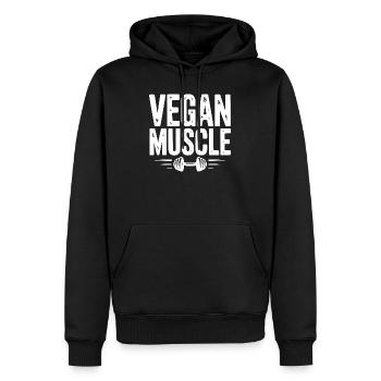 Muscle végétalien - Sweat à capuche Premium bio Homme - noir - Devant - Nico (187cm)