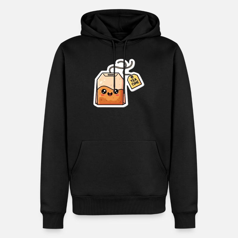 Kawaii Teebeutel Tea Time - Männer Premium Bio Hoodie - Schwarz