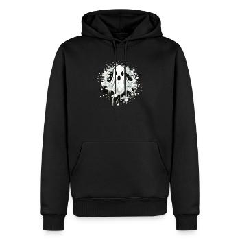 Motif d’éclaboussures fantômes - Sweat à capuche Premium bio Homme - noir - Devant - Nico (187cm)