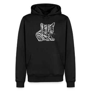 Chat Chat Bébé T-shirt Idée Cadeau - Sweat à capuche Premium bio Homme - noir - Devant - Nico (187cm)