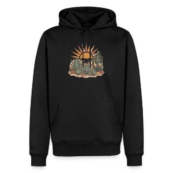 Boho Natur Kakteen - Männer Premium Bio Hoodie - Schwarz - Vorne - Nico (187cm)